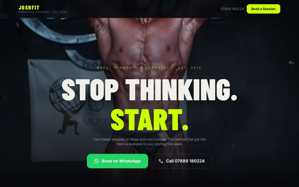 The Joshfit website, live today