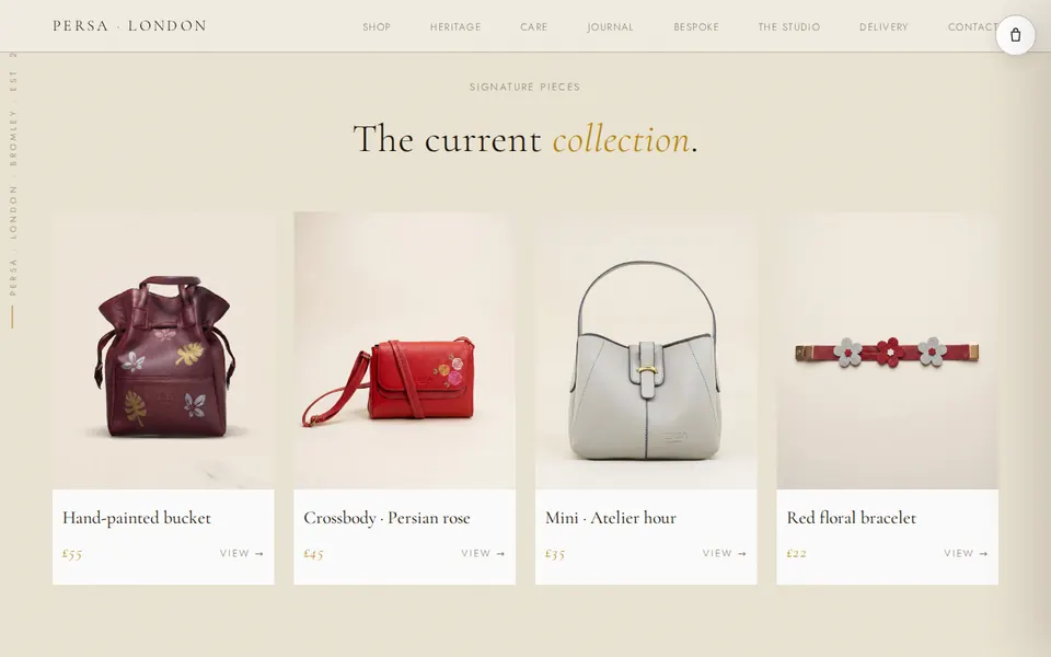The Persa London website, live today