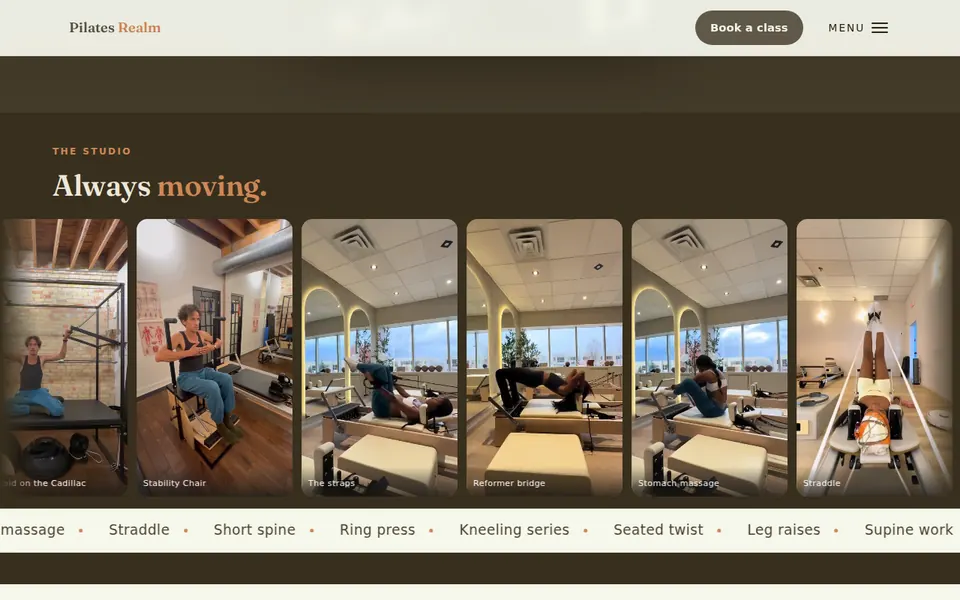 The Pilates Realm website, live today
