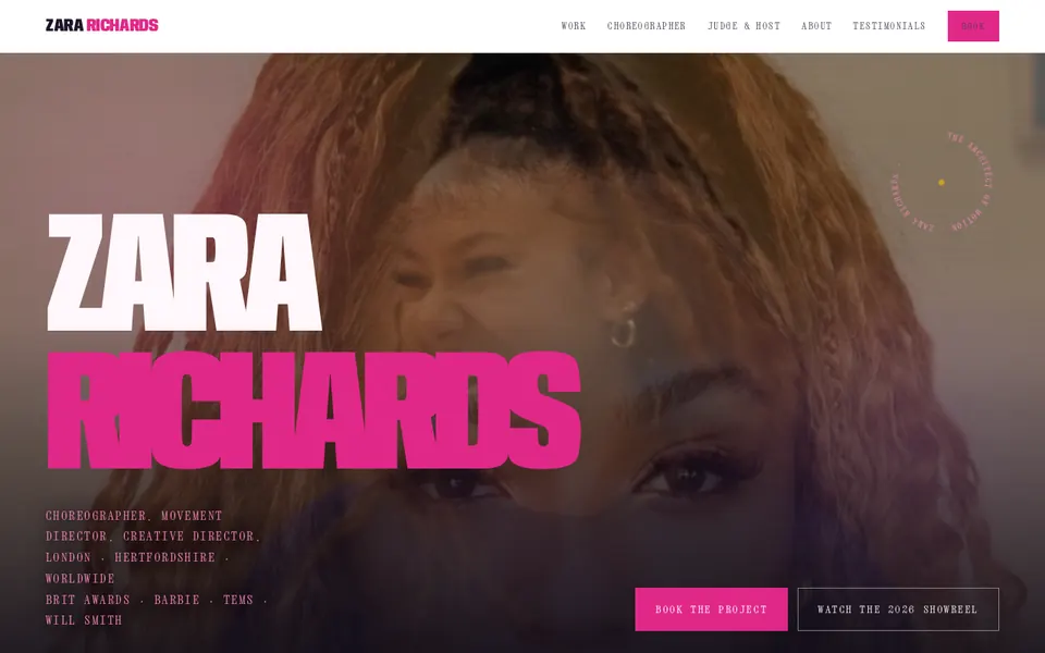 The Zara Richards website, live today
